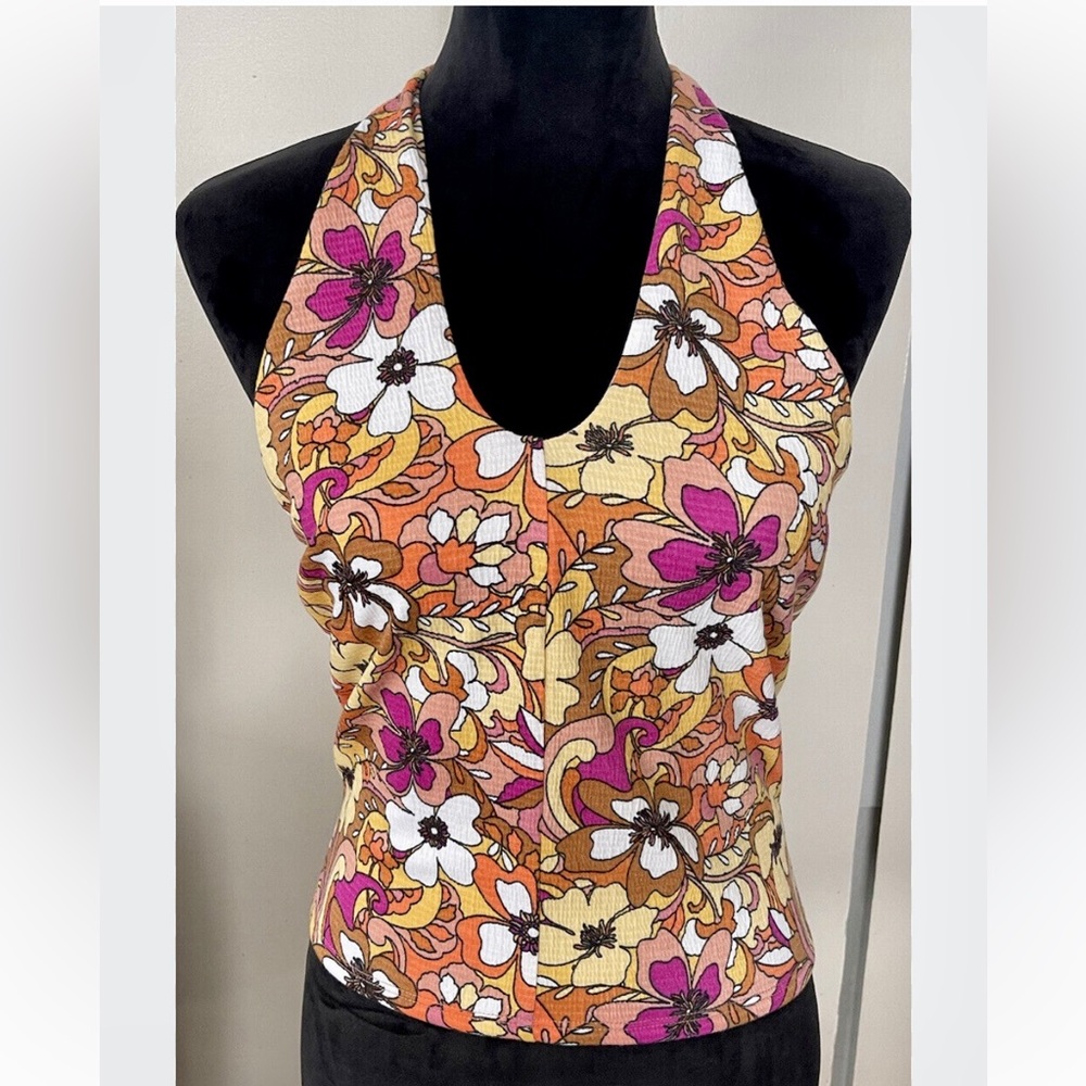 Retro Floral Halter Top - SO brand from Kohls - NWT